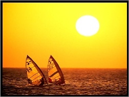 Windsurfing, Zachód, Słońca